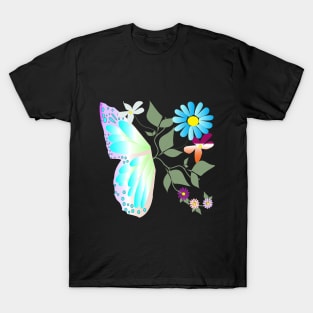 Spring heart, flowers and butterflies T-Shirt